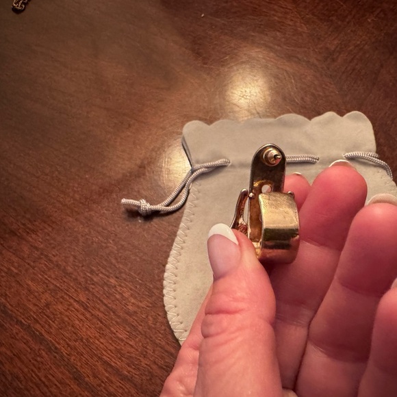 Anthropologie Gold Tone Earrings with Rhinestones - Picture 3 of 7